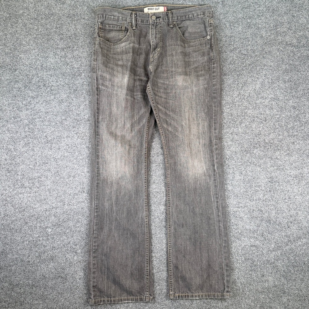 Vintage Levis 527 Jeans Mens 34x32 Gray Faded Slim Bootcut Denim Western Y2K